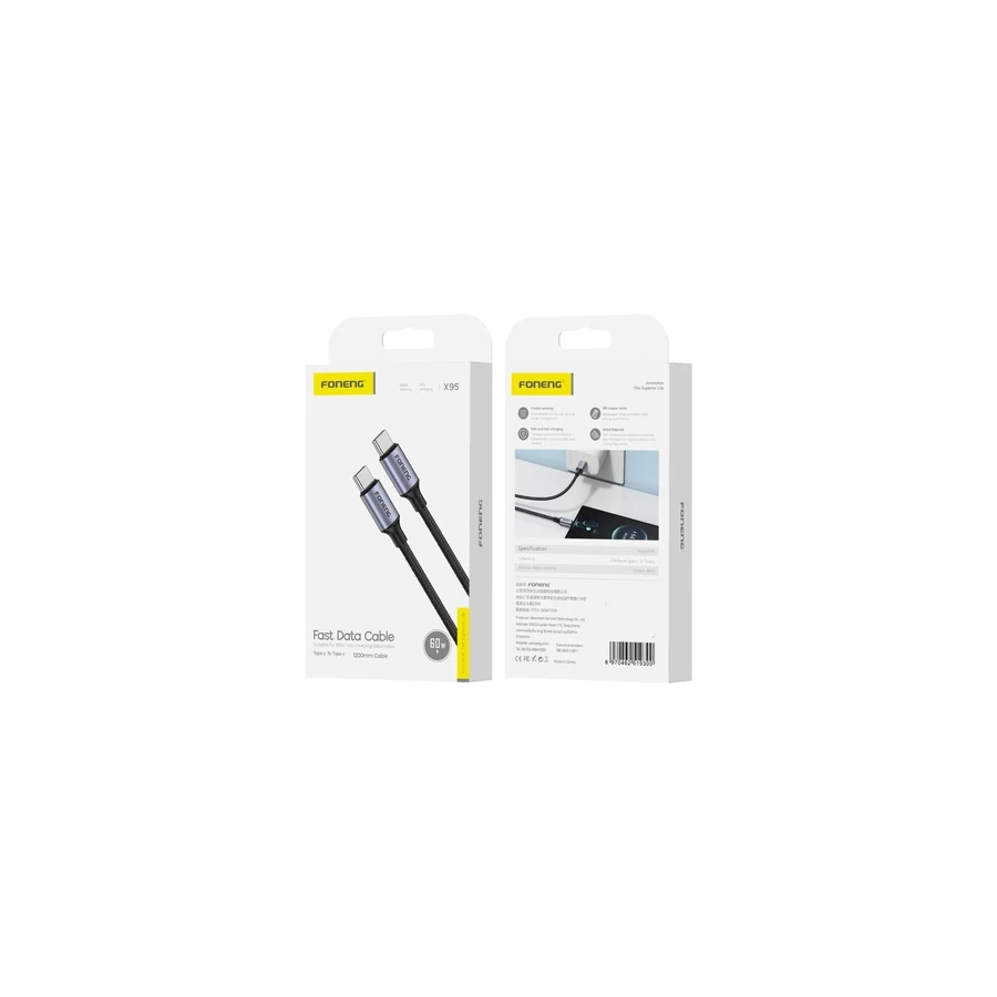 FONENG X95 USB-C - USB-C PD 60W 1.2M kábel